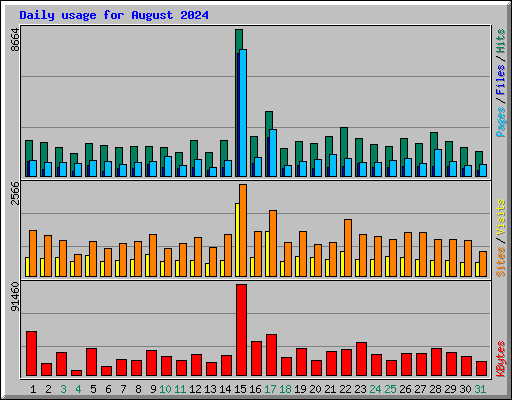 Daily usage for August 2024