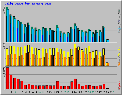 Daily usage for January 2026